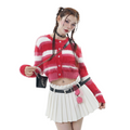 BLUREMO Autumn and Winter Fur Striped Cardigan