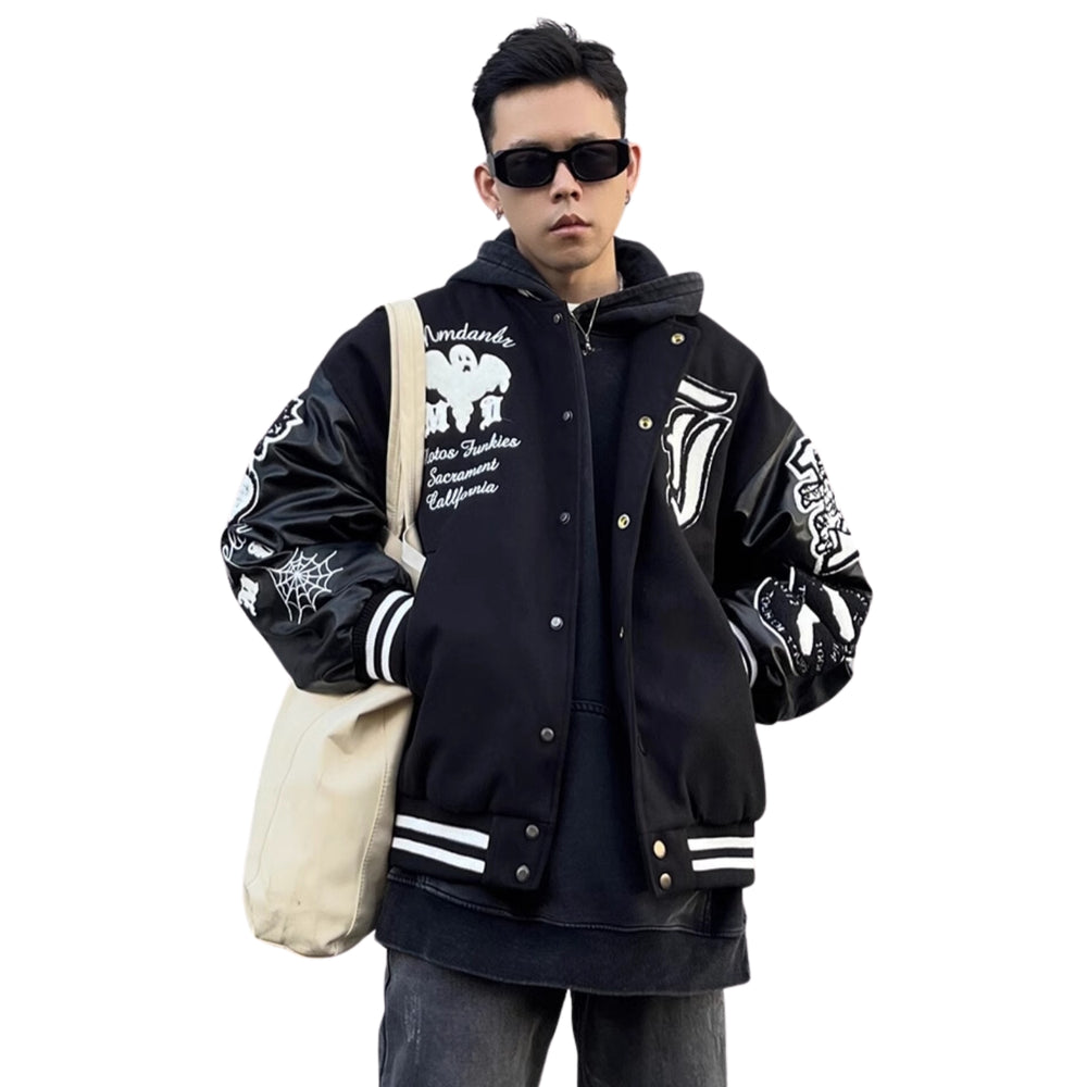 All Match Flocking Letter Baseball Jacket