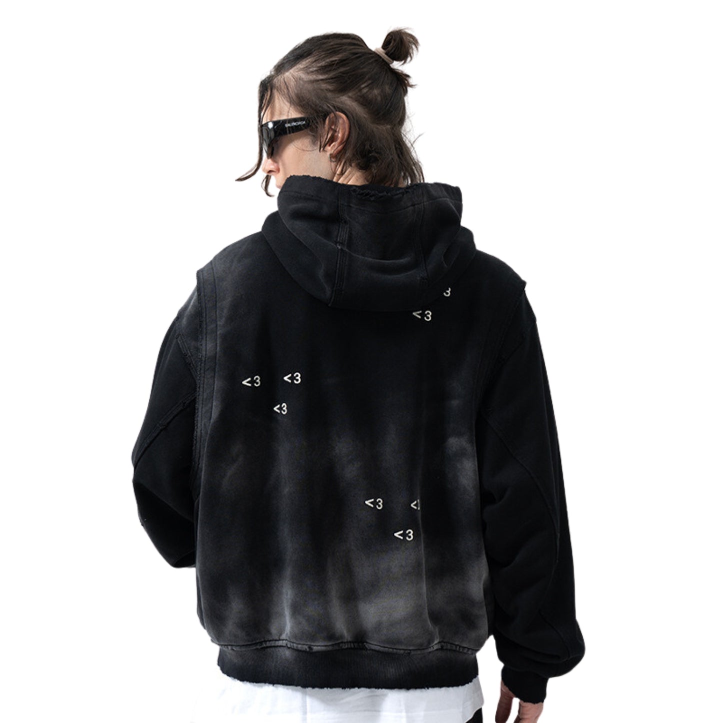 Black Zip Up Streetwear Hoodie