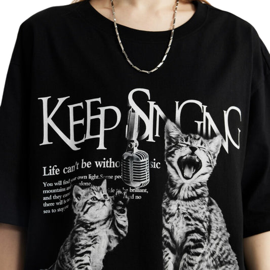 Singing Cat Streetwear T-shirt