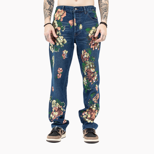 Painted Floral Jeans